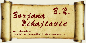 Borjana Mihajlović vizit kartica